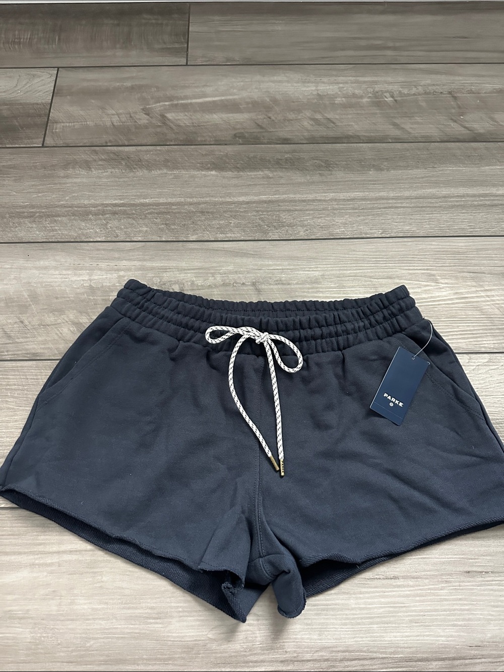 Parke x Target Navy Mid-Rise Pull‑On Athletic Shorts with Drawstring NWT